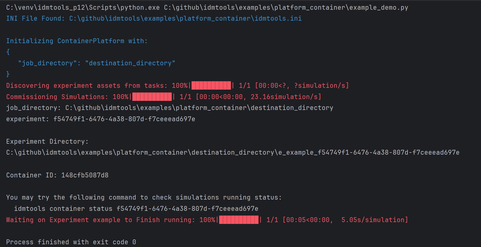 Example output